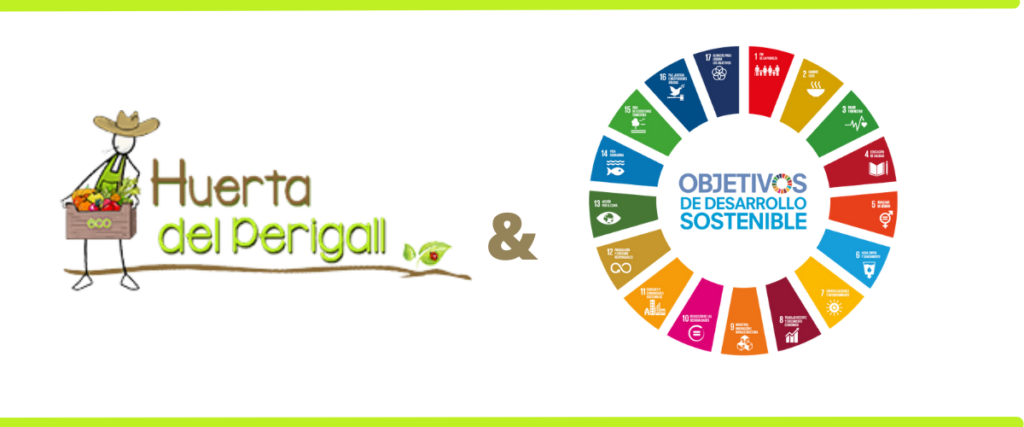 logo de huerta del perigall y logo de los ODS