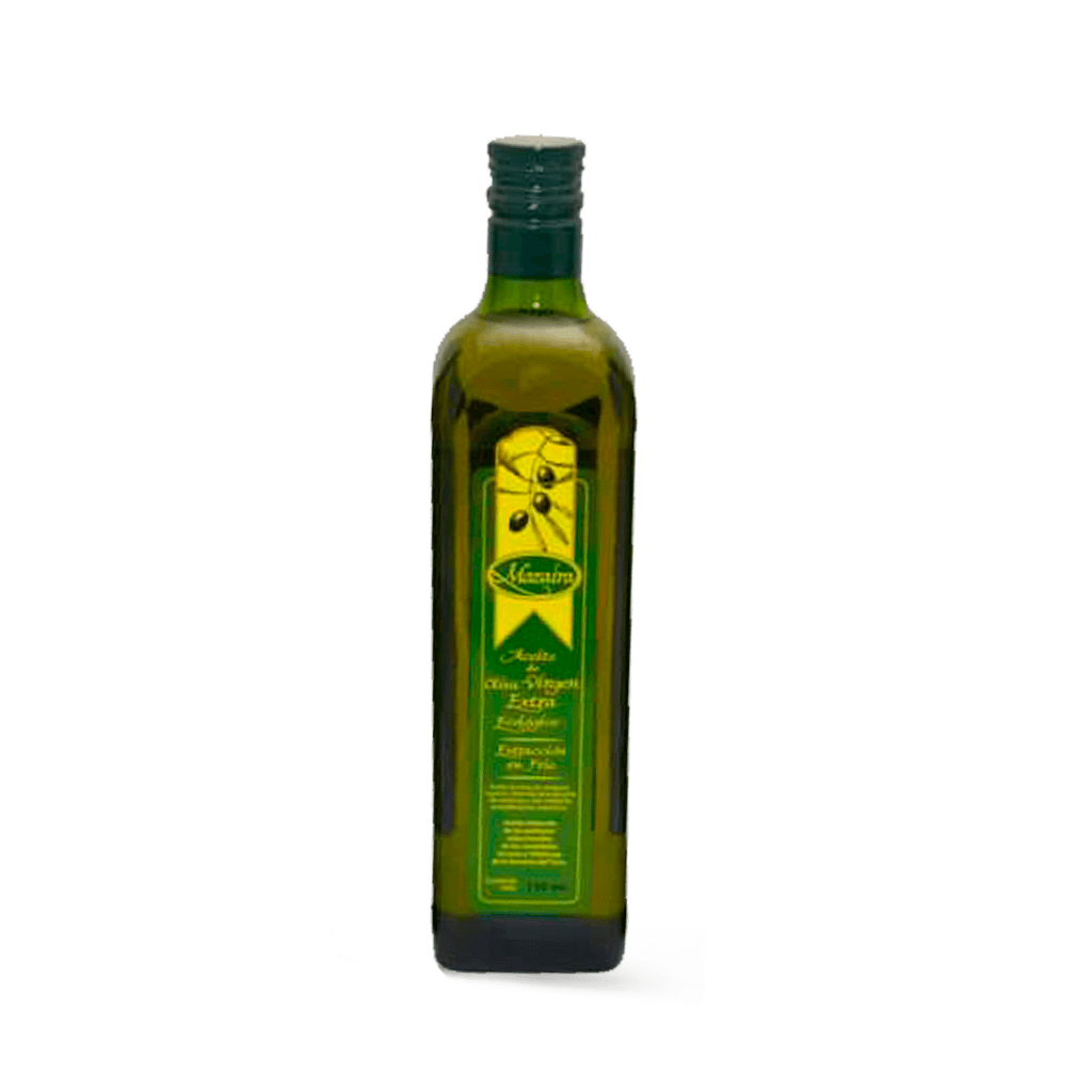 Botella de aceite ecológico de Mozaira sobre fondo transparente